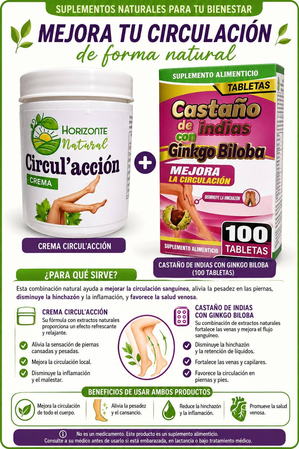 Medicina Natural Hn Facebook ad: ¡Cuida la salud de tus piernas de forma…