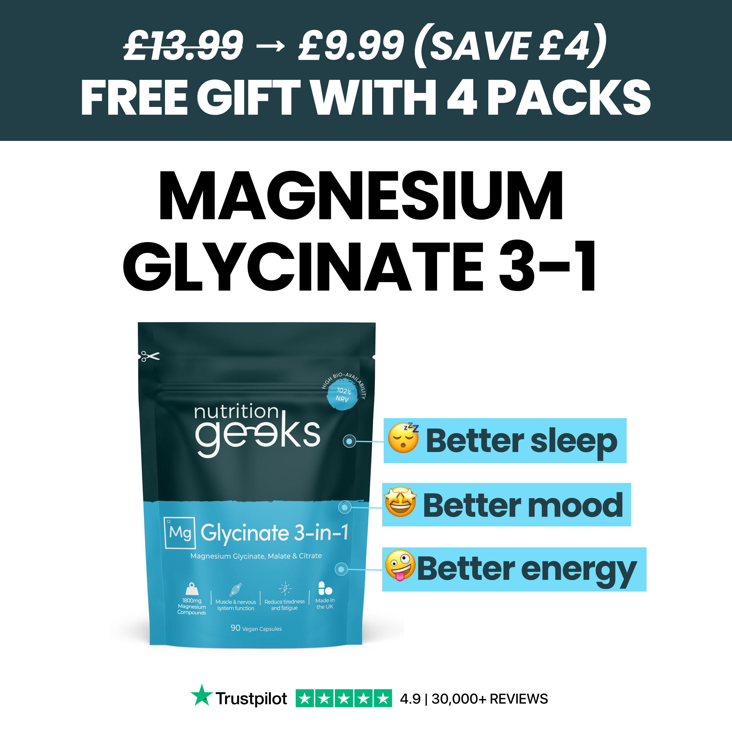 The Wellness Protocol Facebook ad: 30% Off The UK's Best-Selling Magnesium