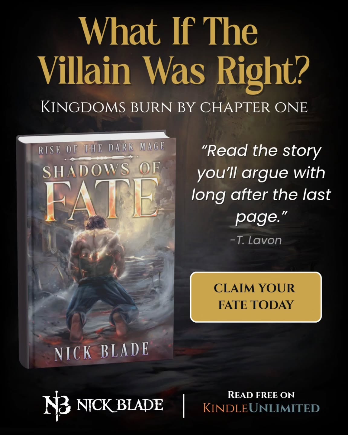 Author Nick Blade - Epic Fantasy Facebook ad