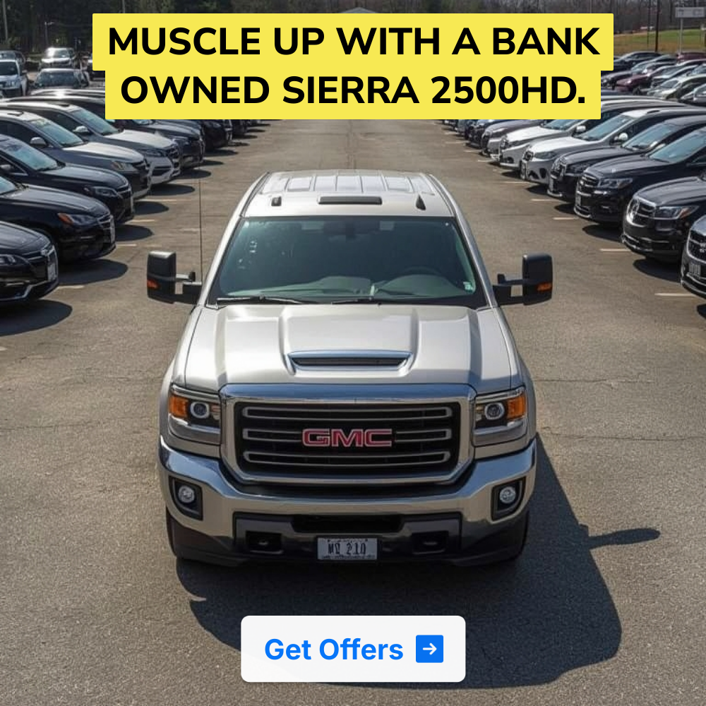 ExploreAnswers Loop Facebook ad: Explore Bank Owned GMC Sierra 2500HD Trucks Today!