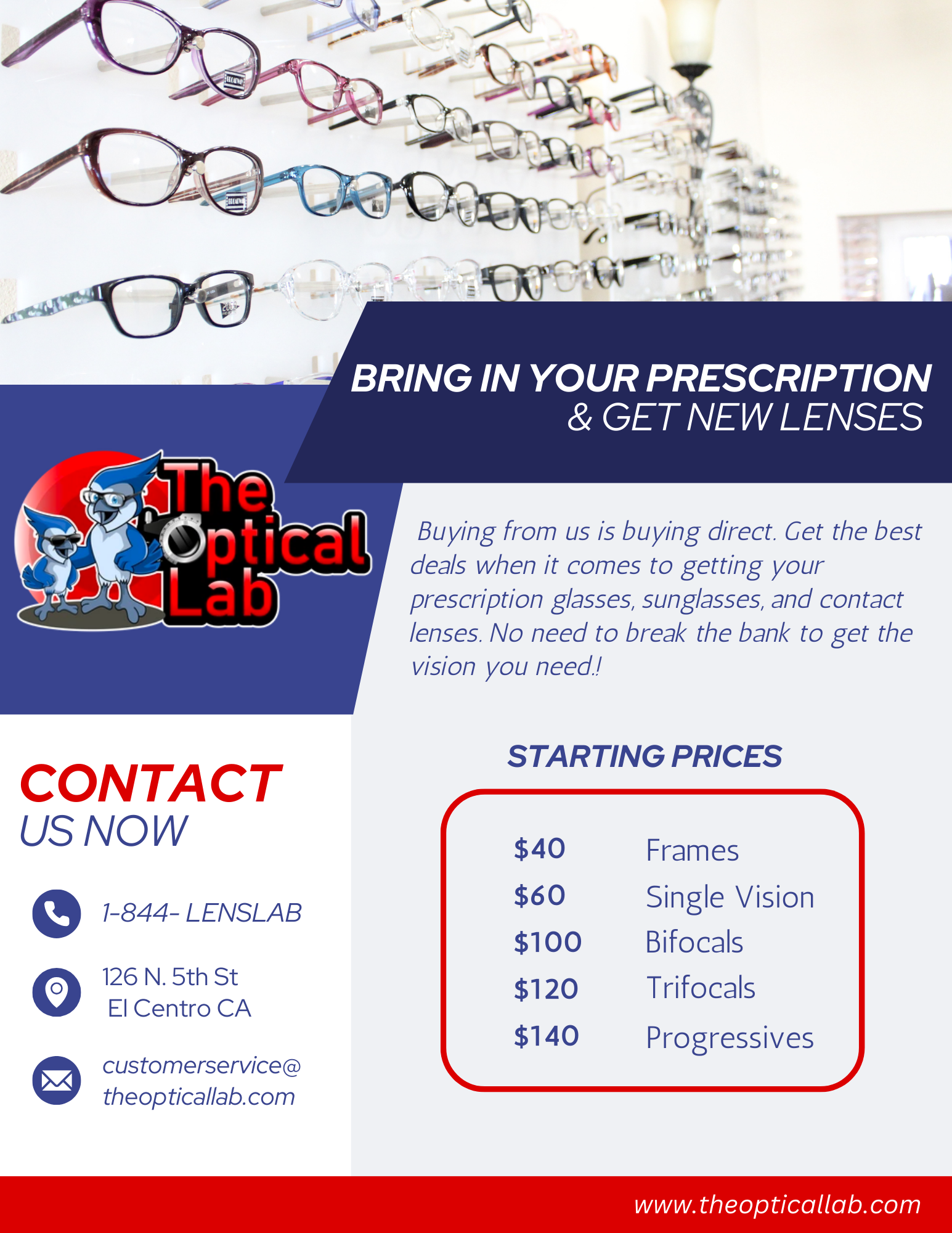 The Optical Lab Facebook ad: The Optical Lab El Centro