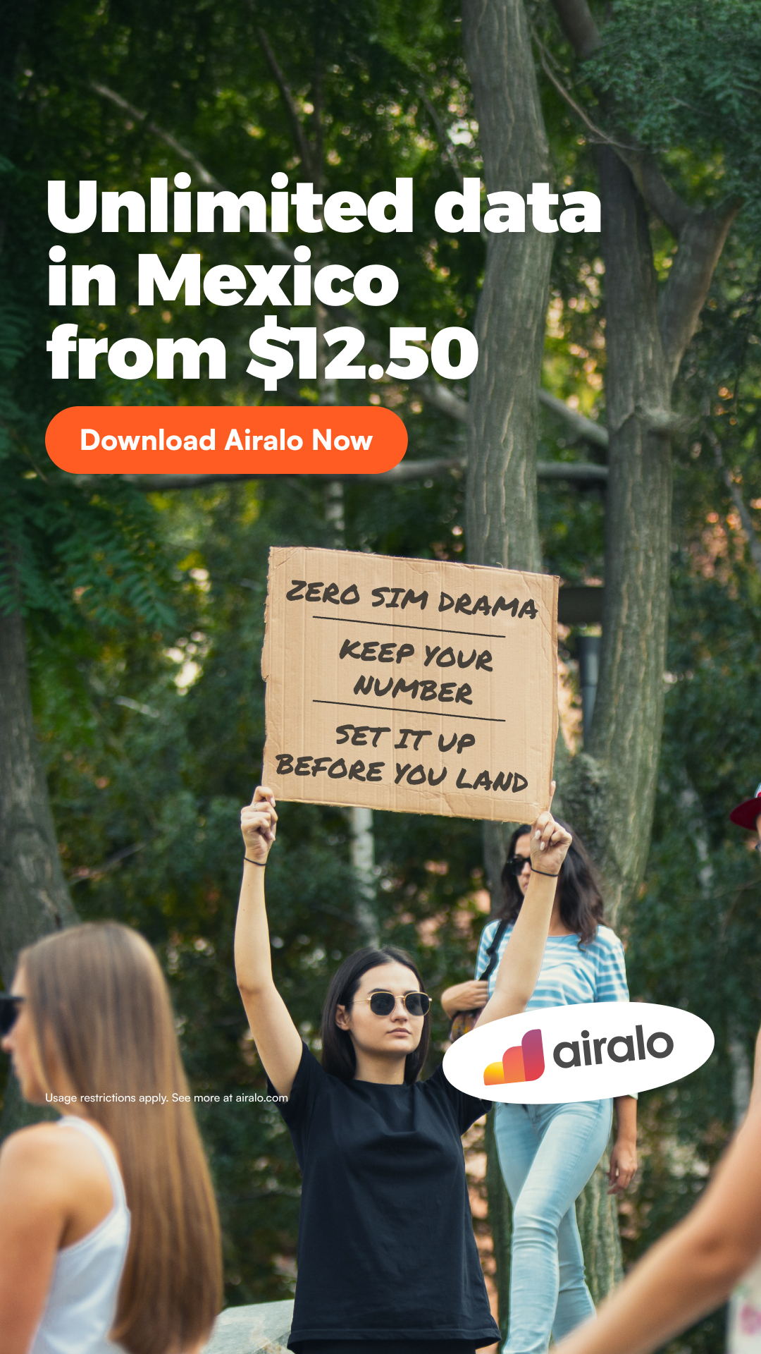 Airalo Global eSIM Store Facebook ad: Data the second you land