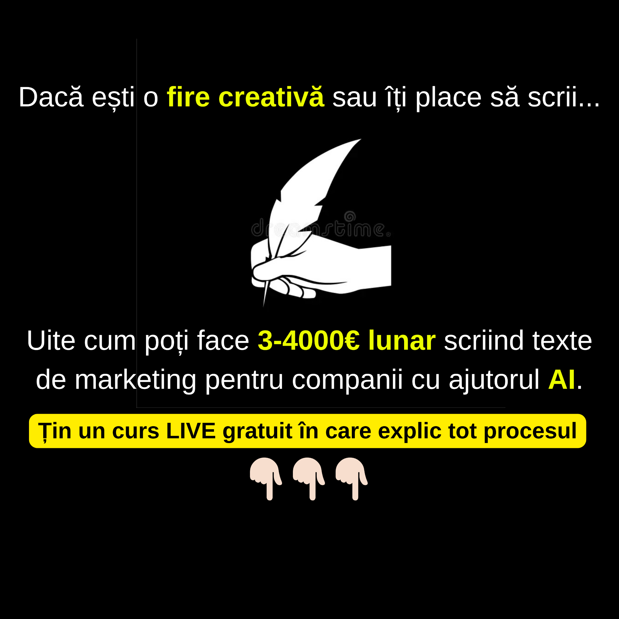 Mihai Oancea Facebook ad: Curs Gratuit: Cum devii un A.I. Ghostwriter