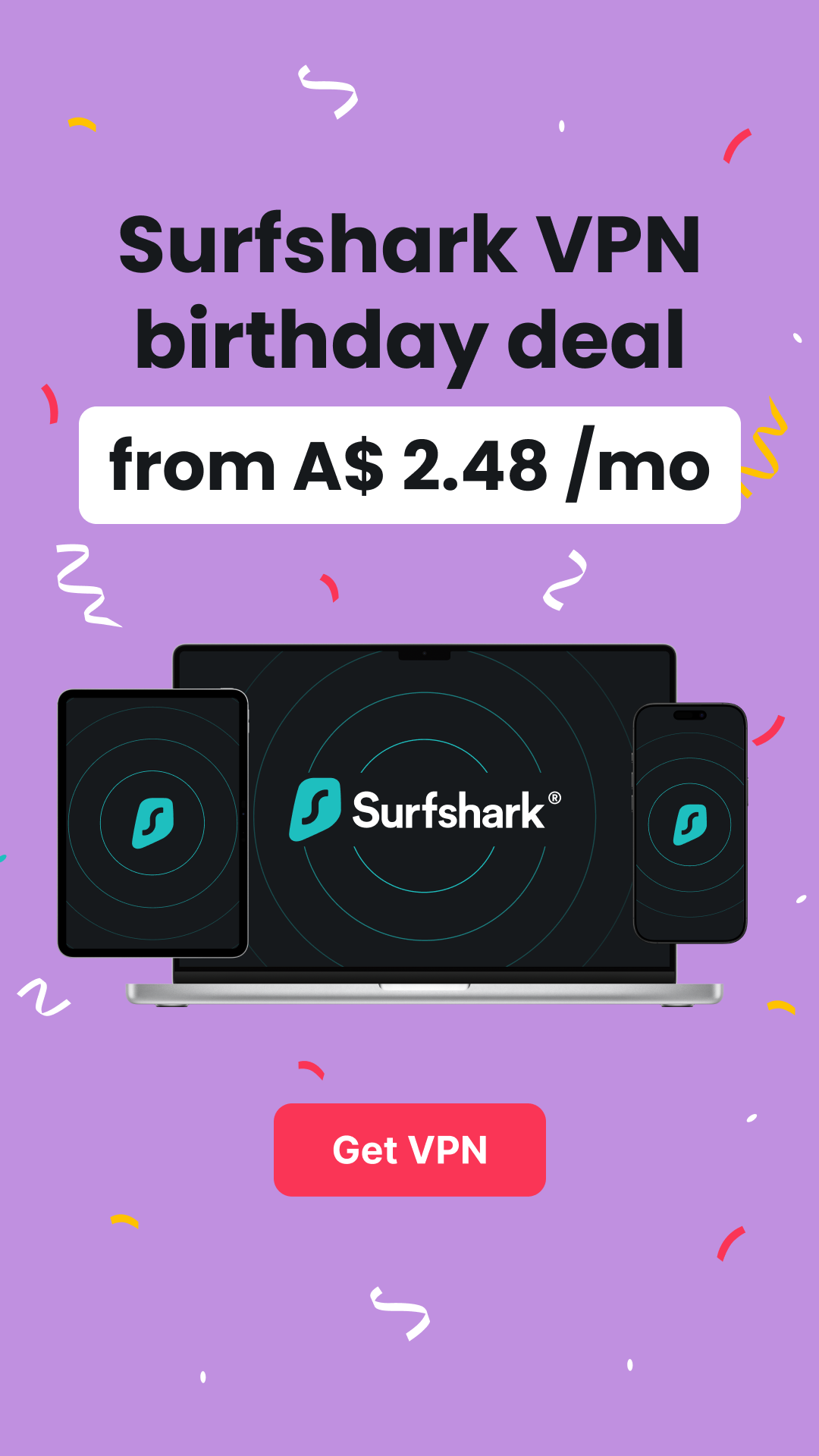 Surfshark Facebook ad