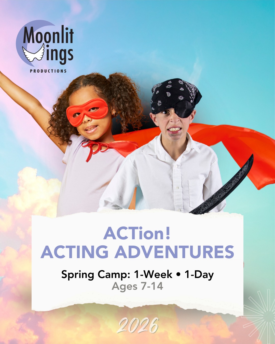 Moonlit Wings Productions Facebook ad: Kids Performing Arts NoVA