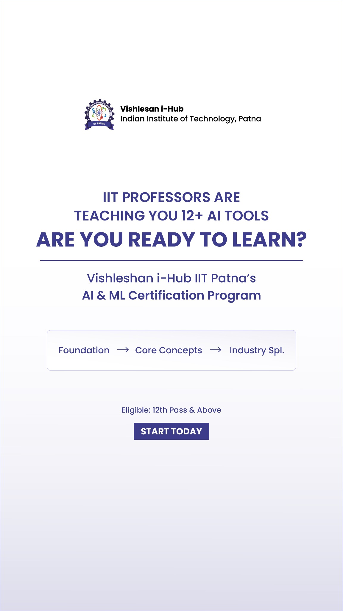 I-Hub IIT Patna Artificial Intelligence and Machine Learning Facebook ad
