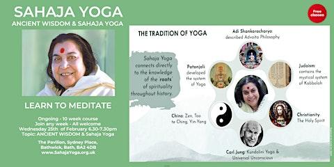 Free Meditation, London Facebook ad: Ancient Wisdom -Spontaneous Yoga - Learn to Meditate in…