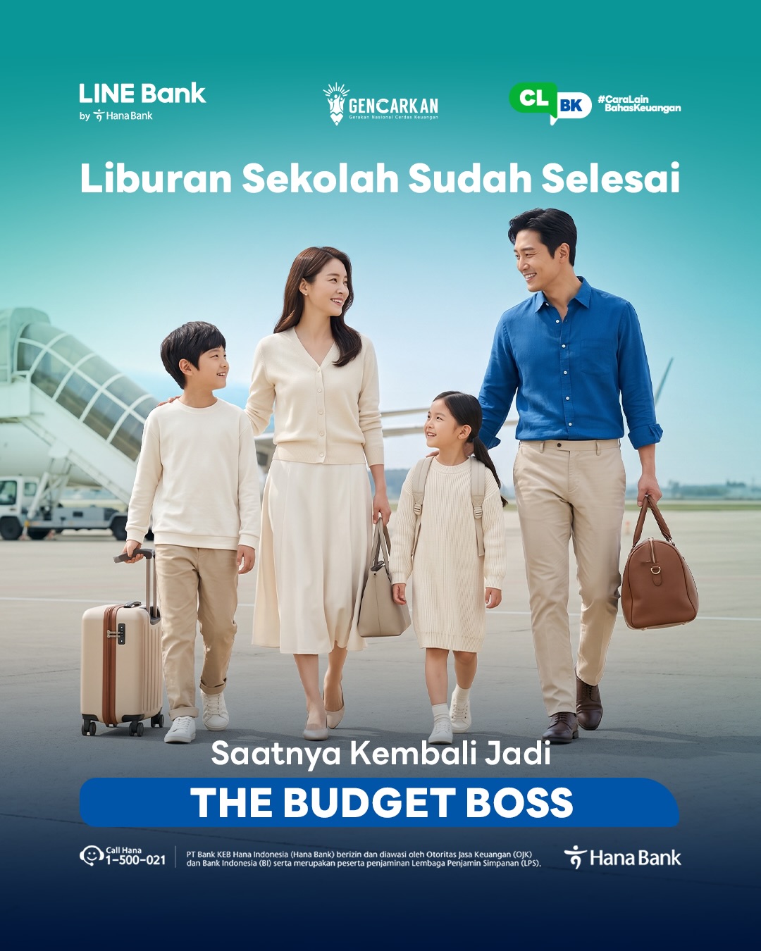 LINE Bank by Hana Bank Facebook ad: School holiday officially over