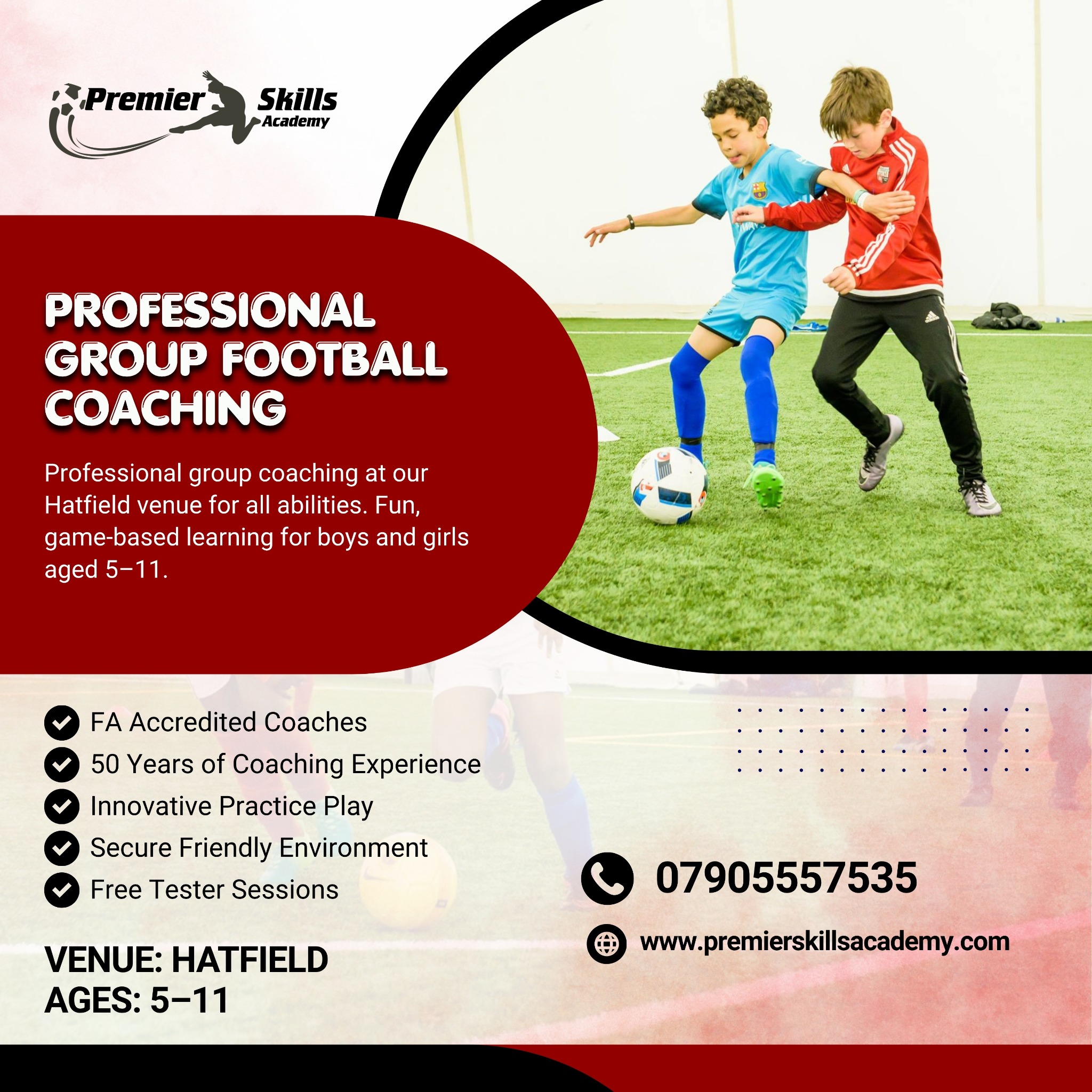 Premier Skills Academy Facebook ad: Expert Team Skill Coaching