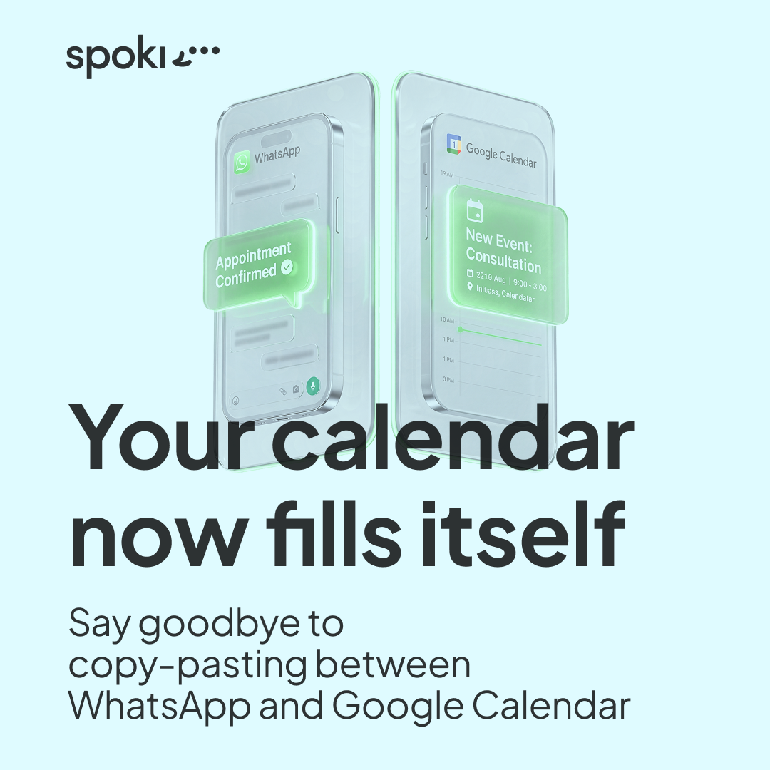 Spoki Facebook ad: Stop copy-pasting between chats and calendars.