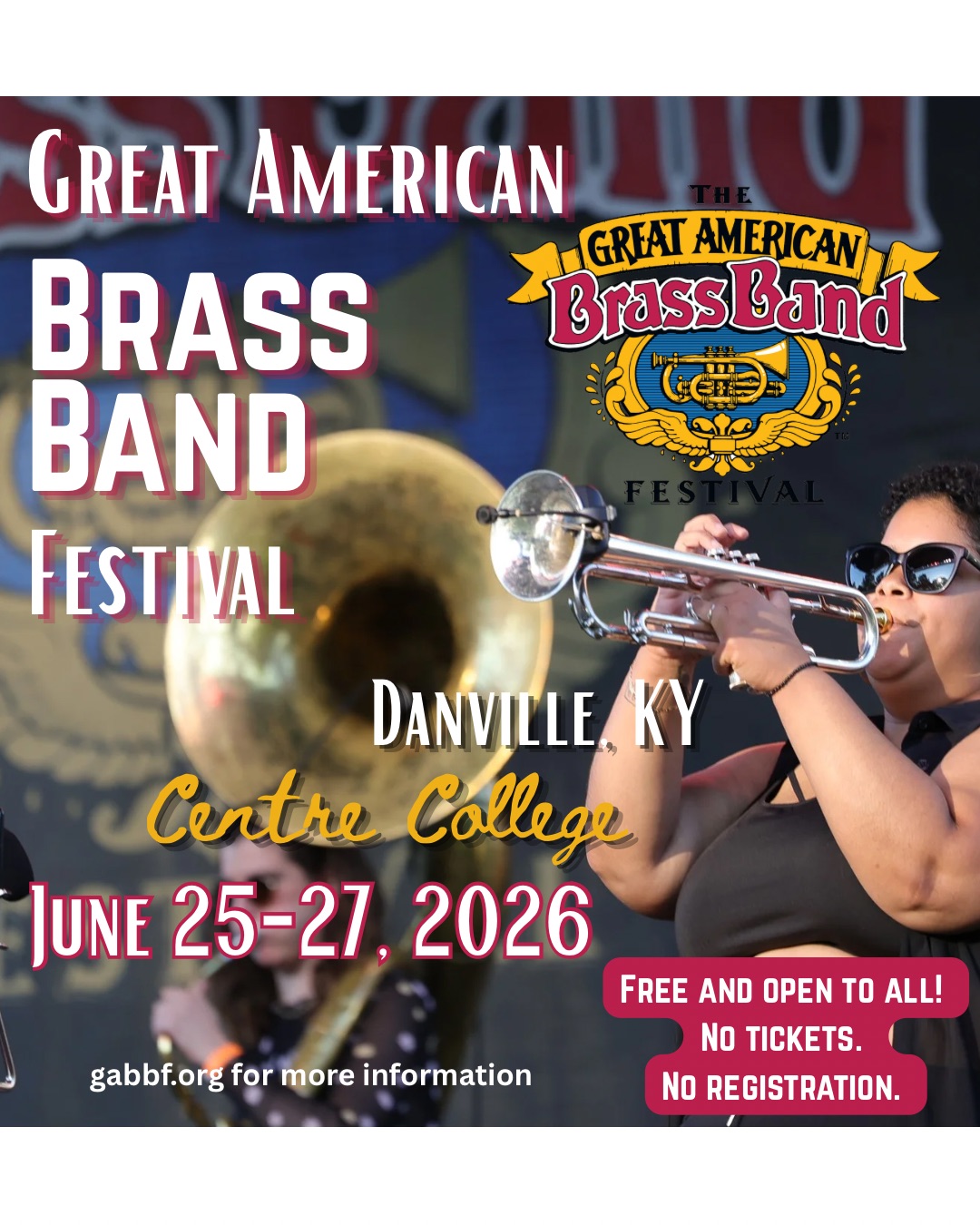 Great American Brass Band Festival Facebook ad: The brass is back in the Bluegrass June…