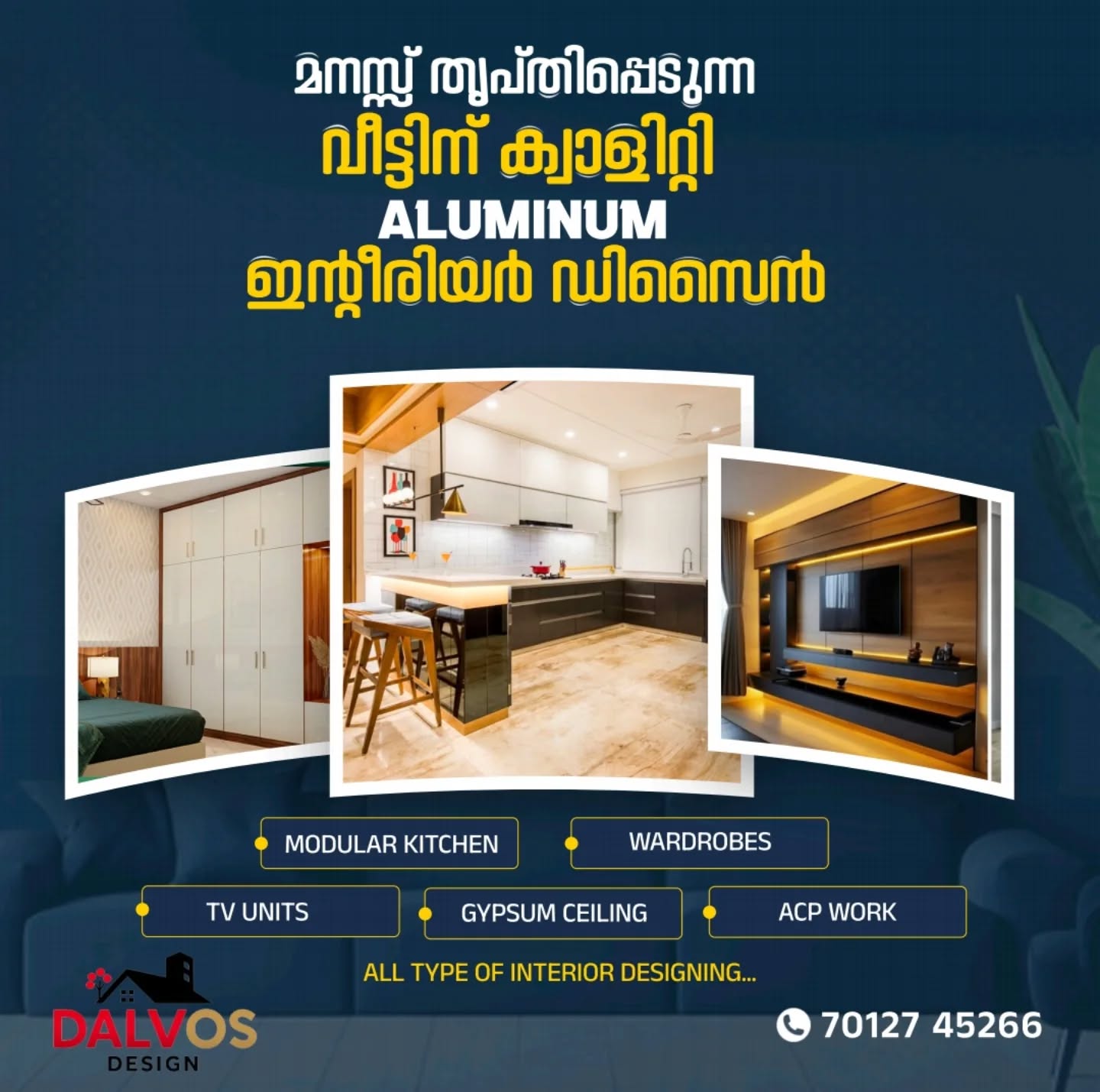 Dalvos design Facebook ad: മനസ്സ് തൃപ്തിപ്പെടുന്ന വീട്ടിന് ക്വാളിറ്റി ALUMINUM…