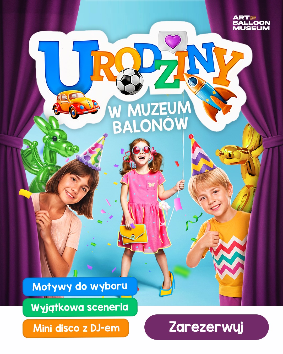 Muzeum Balonów Kraków Facebook ad: Zorganizuj Urodziny w Balonowej Atmosferze!