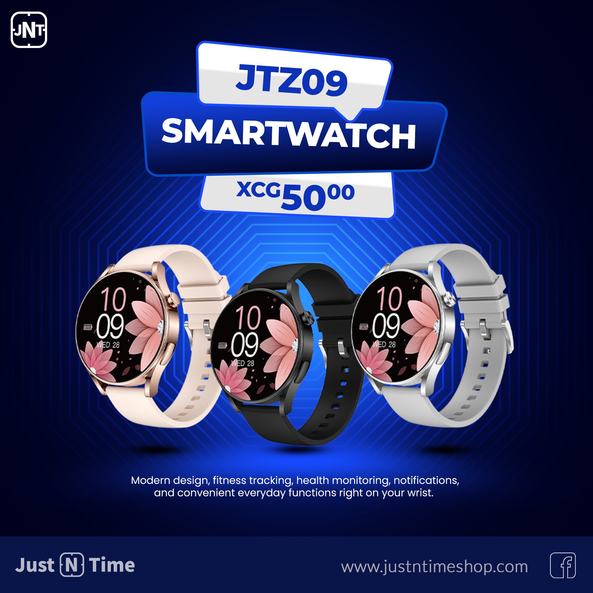 Just N Time Tech Curaçao Facebook ad: NEW COLLECTION IN STOCK!