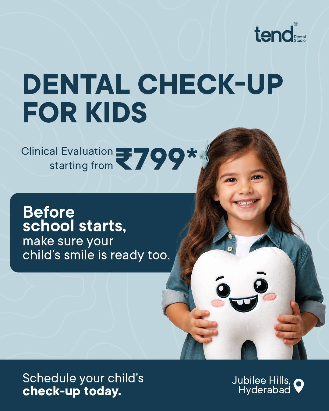 Tend Dental Studio Facebook ad: Book Your Child’s Dental Check-up at Tend