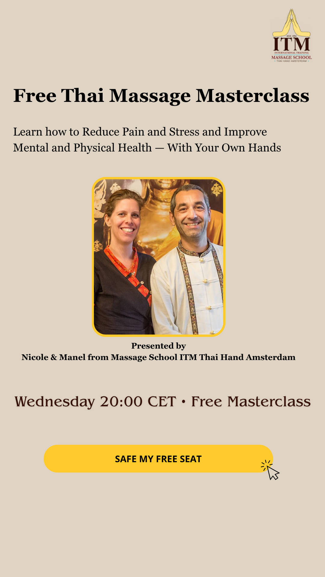 ITM Thai Hand International Training Massage School Amsterdam Facebook ad