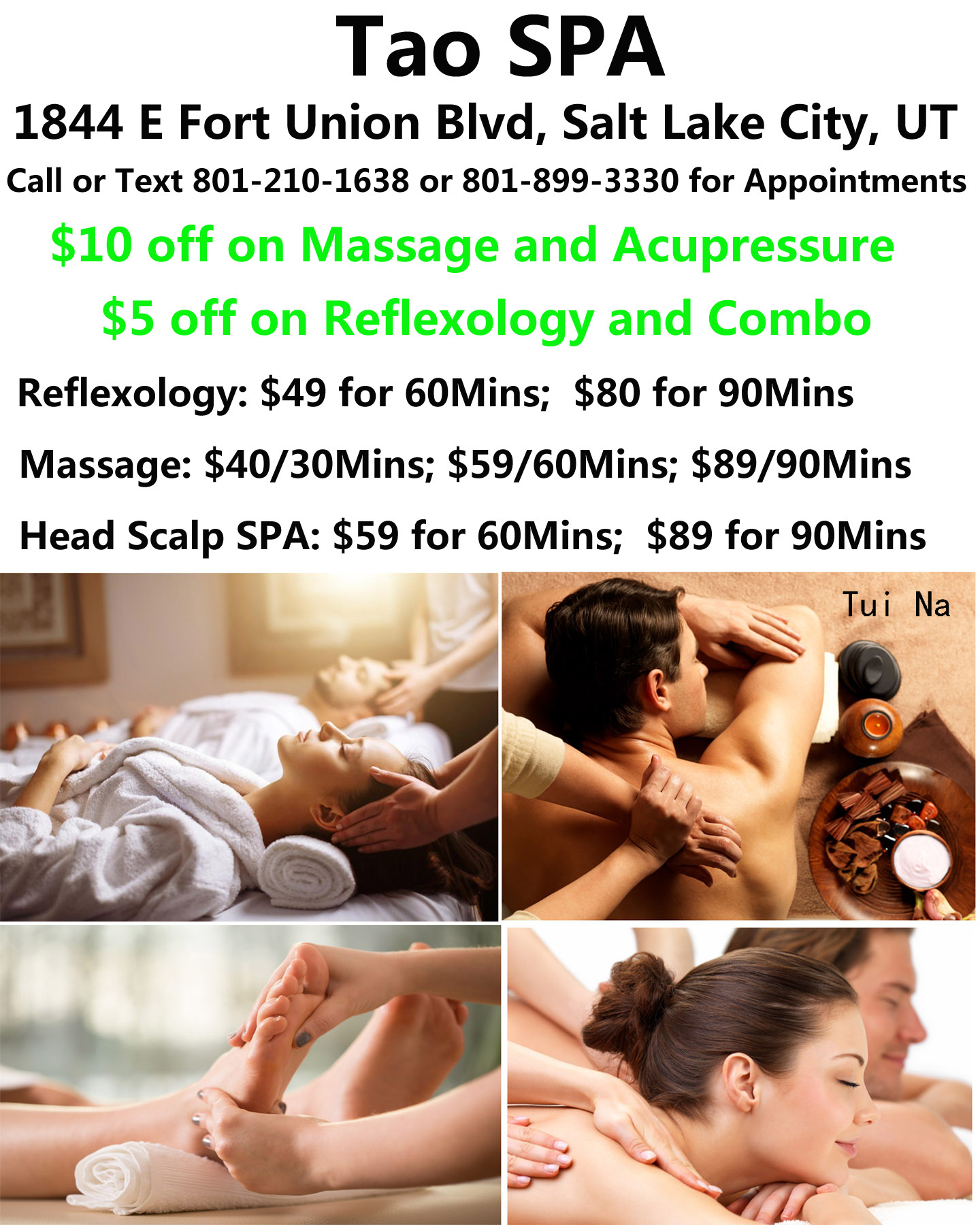 TAO SPA Facebook ad: Tired of pain, stress, headache, energy-less and insomnia.?
