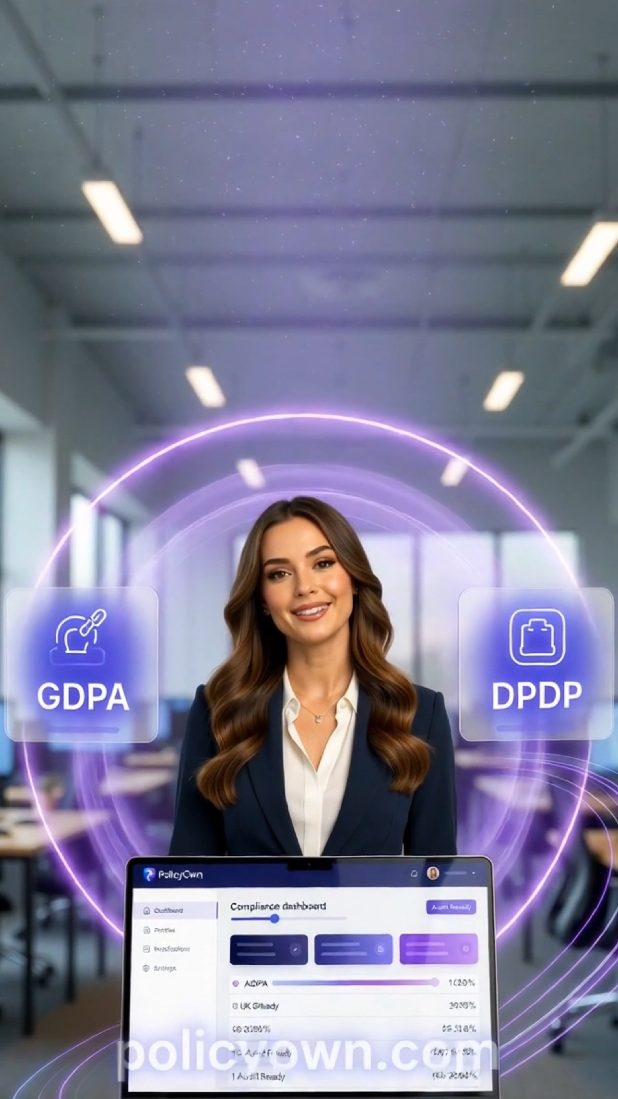 PolicyOwn - AI Legal Policy Generator Facebook ad: No lawyers. No waiting.
