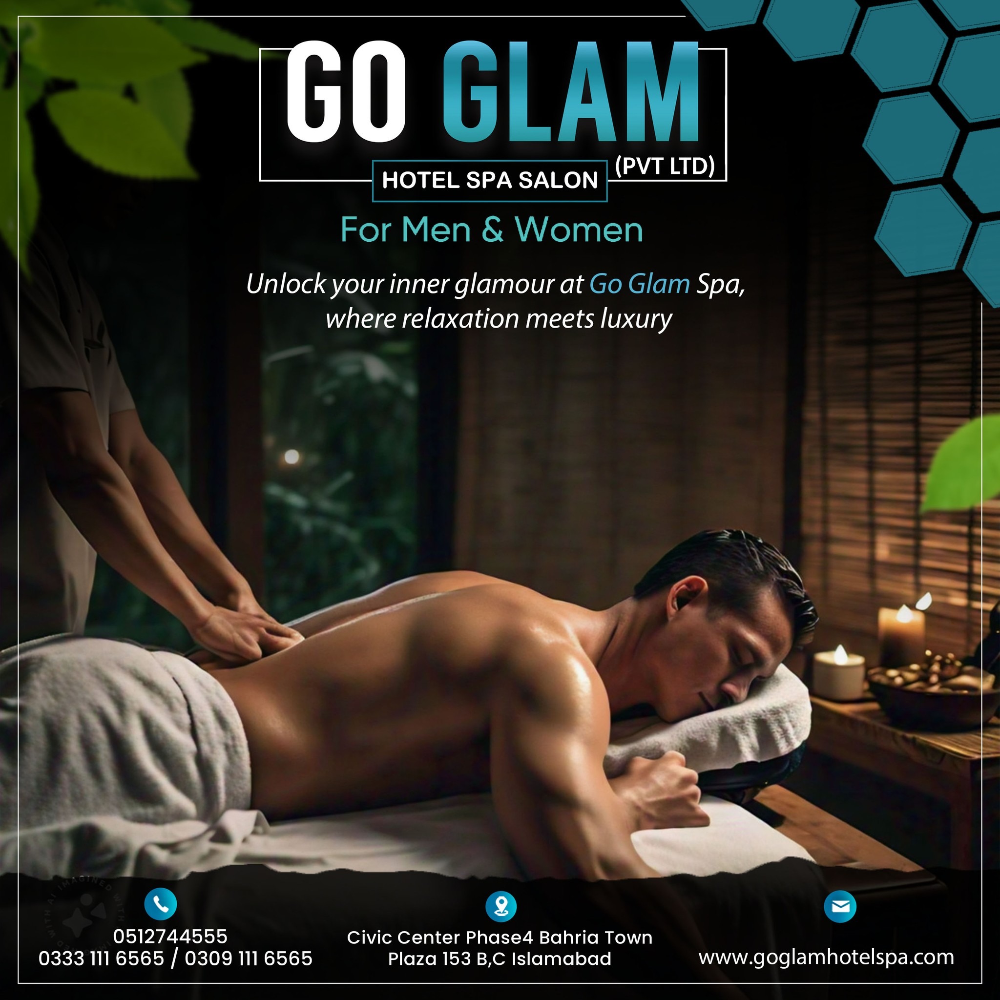 Go Glam Hotel Spa Salon Facebook ad: Winter just got WARMER at Go Glam!