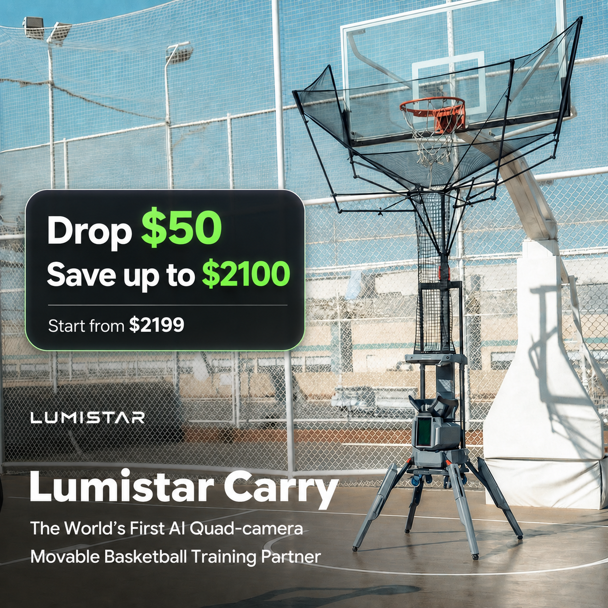 Lumistar Global Facebook ad: Bring pro-level shooting practice anywhere.