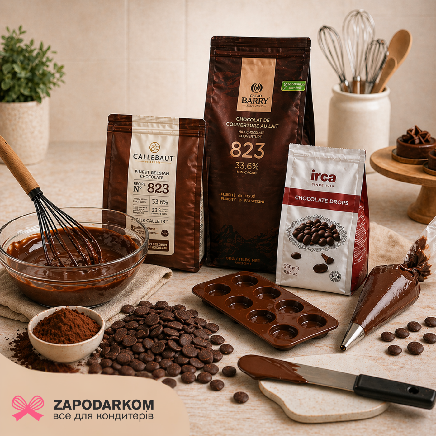 ZaPodarkom.com.ua Facebook ad: Шоколад. Какао. Глазурі