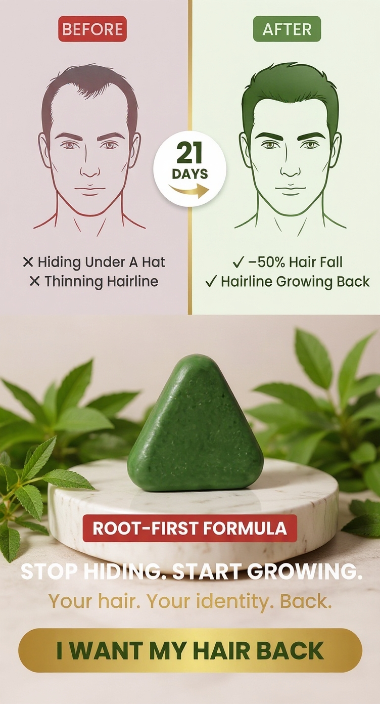 The Men's Hair Code Facebook ad: Korean Hair Growth Bar, Stop Hair Loss With 12 Herbs