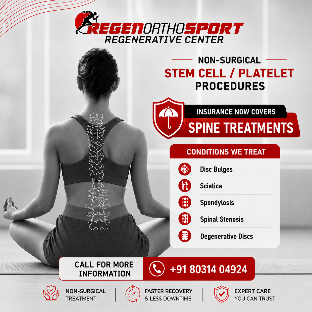 RegenOrthoSport Facebook ad: Still dealing with spine pain?