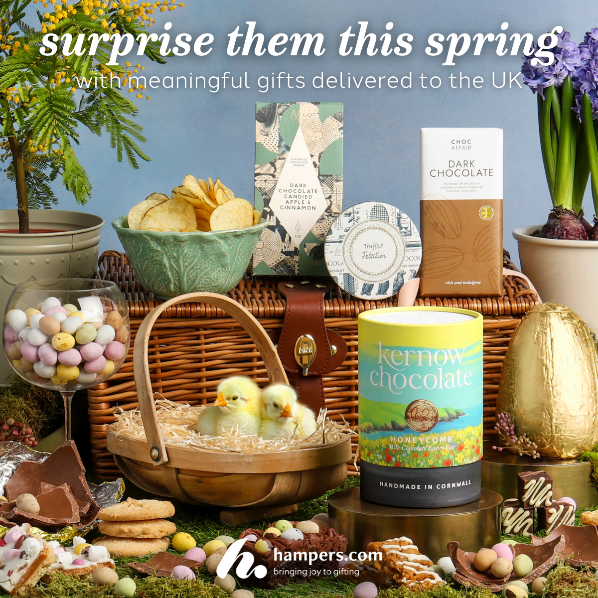 hampers.com Facebook ad: Surprise them with an artisan food and drink…