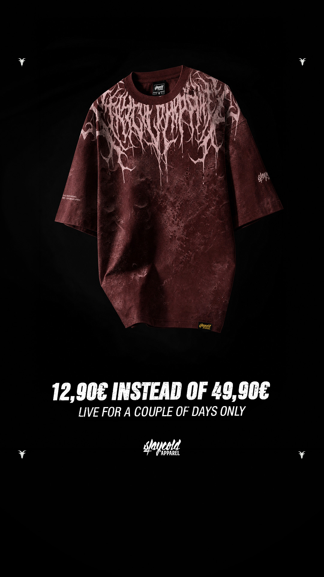 Stay Cold Apparel Facebook ad: Reign of Blood Tee For €12.90