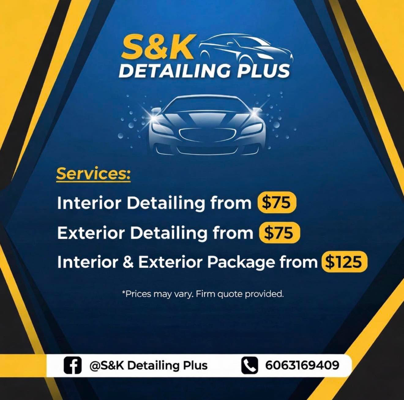 S&K Detailing Plus Facebook ad: Chat in Messenger