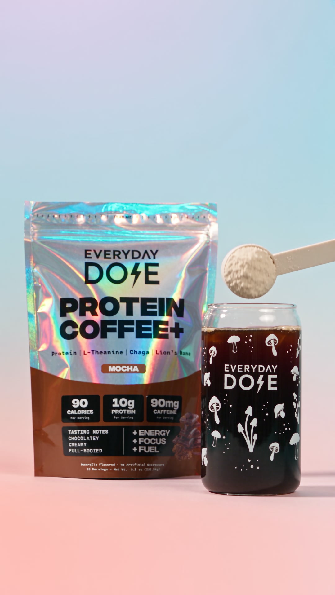 Everyday Dose Facebook ad: High Protein Coffee That Does More For You
