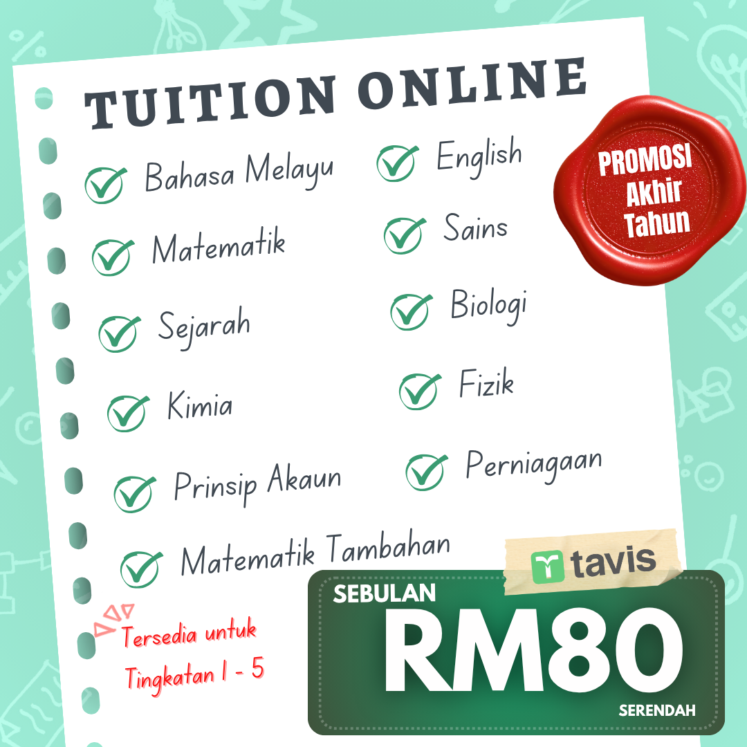 Tavis Facebook ad: Semua Subjek, Tersedia untuk Tingkatan 1-5, RM80 Sebulan…