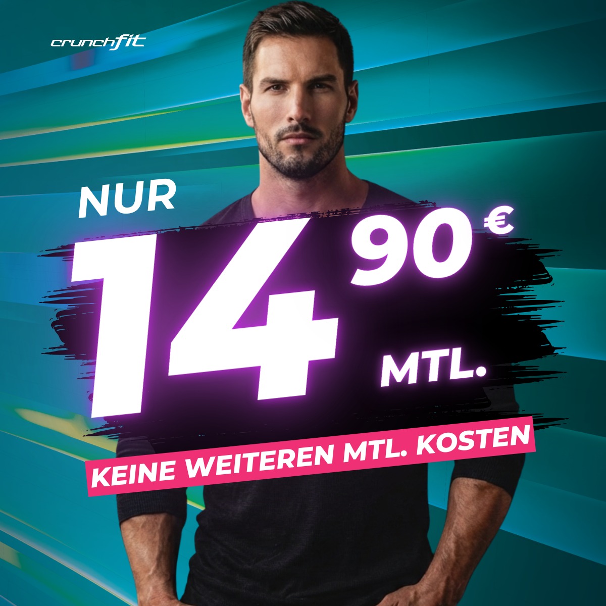 Crunch Fit Facebook ad: Günstiger geht's nicht - 14,90 € im Monat…