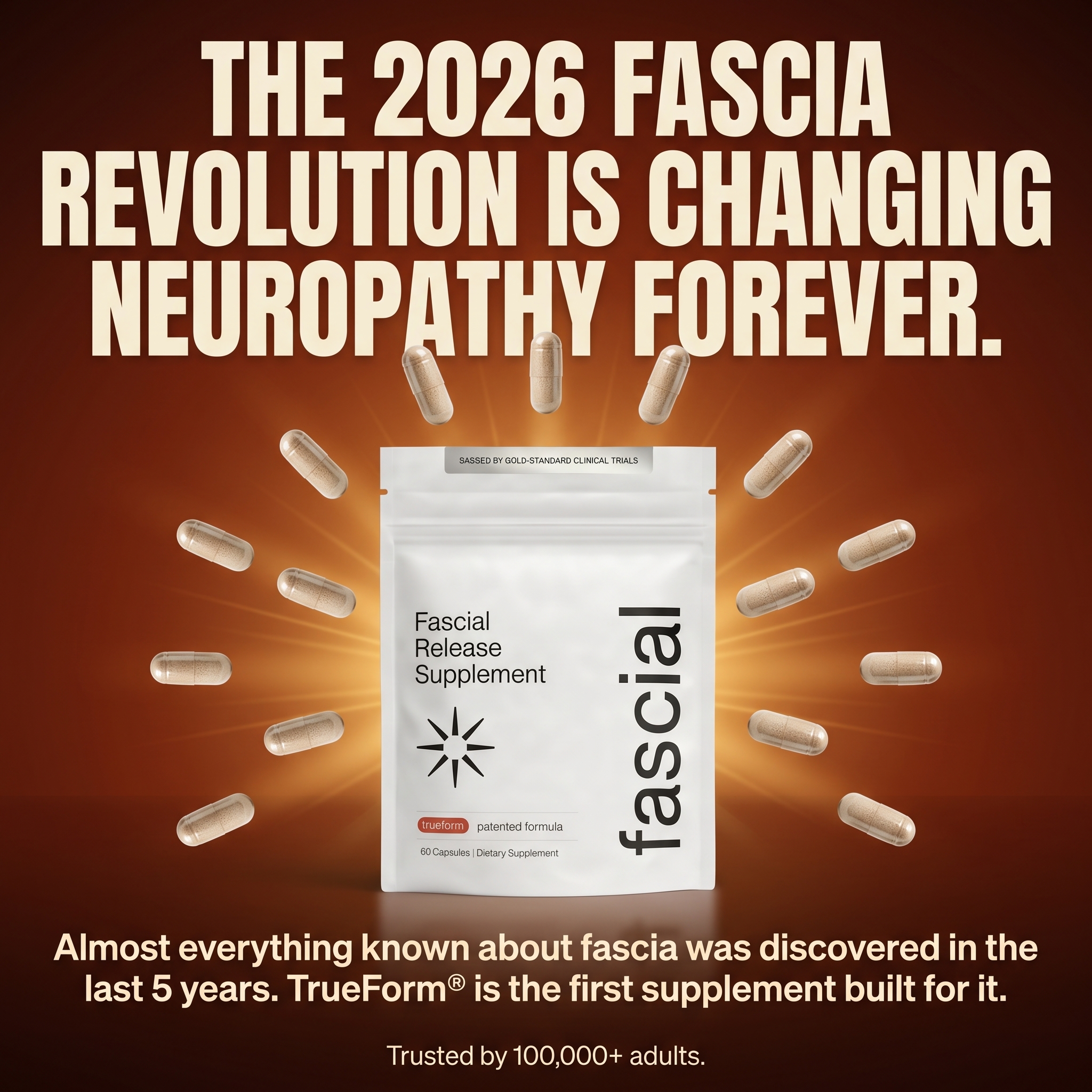 Fascial Labs Facebook ad: The First Supplement Built For The Tissue Around Your Nerves