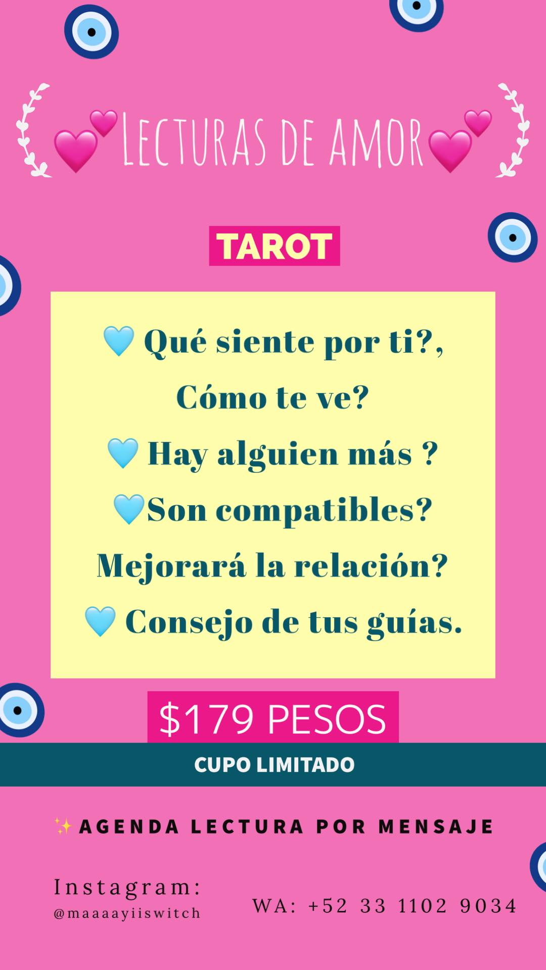 Mayis Witch Tarot Facebook ad: Lecturas de Amor con Tarot manden mensajito