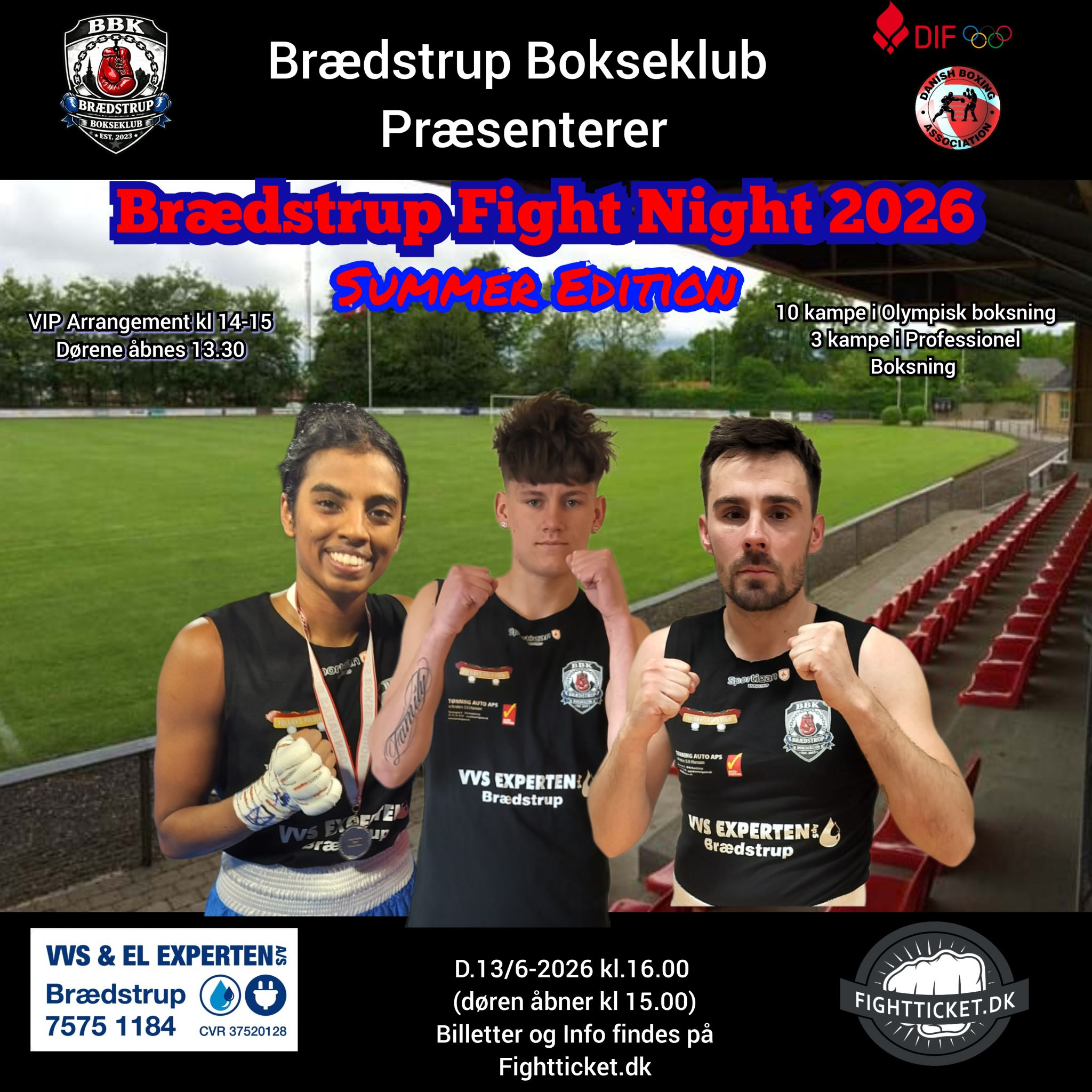 Brædstrup Bokseklub Facebook ad: Brædstrup Fight Night 2026 Summer Edition