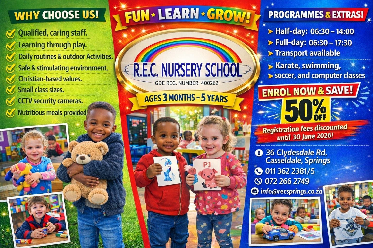 Rainbow Education Centre Facebook ad: WELCOME HOME