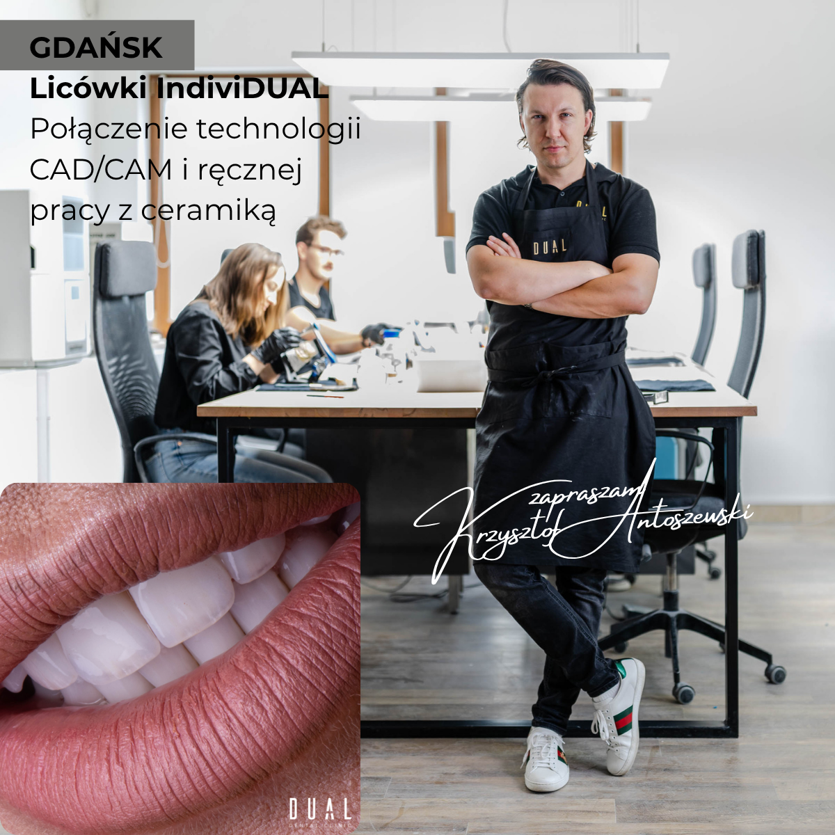 Dual Dental Clinic Facebook ad: Nowe zęby to ogromna odpowiedzialność.