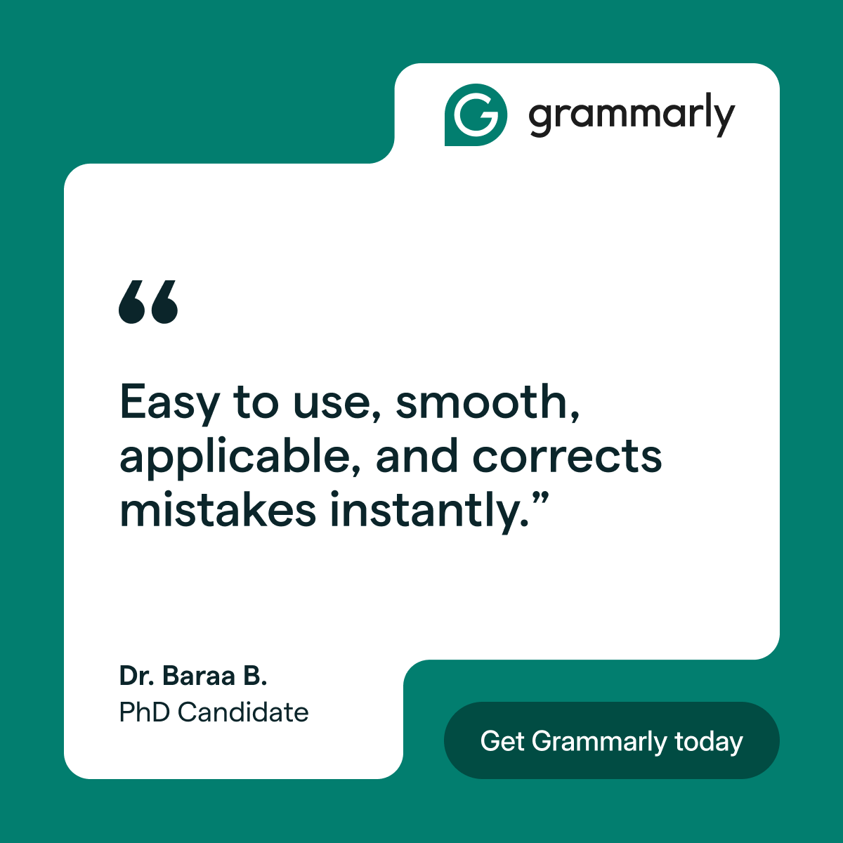 Grammarly Facebook ad