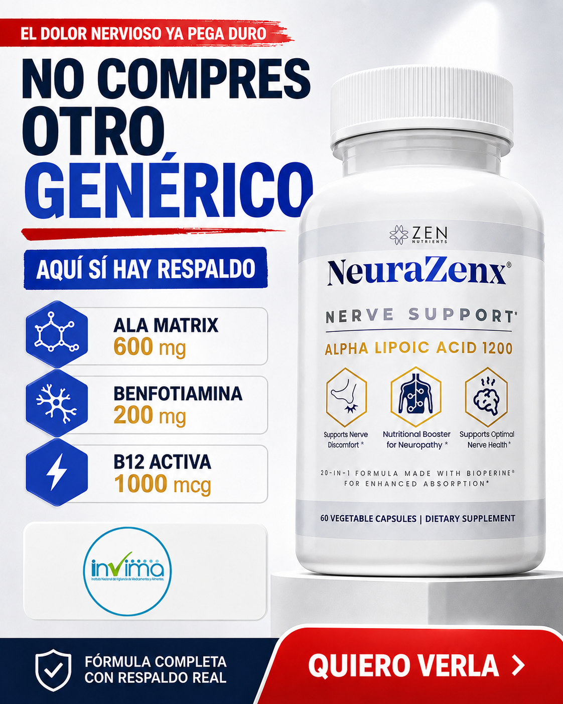 NeuraZenx Colombia Facebook ad: No regales otro mes