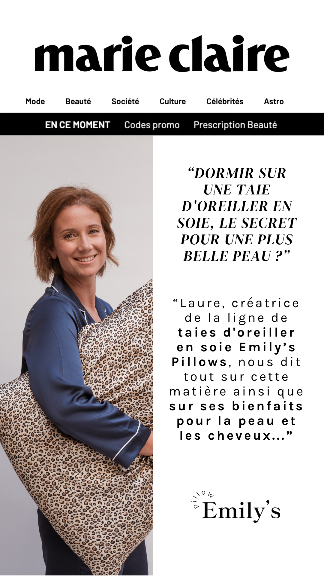 Emily's Pillow Facebook ad