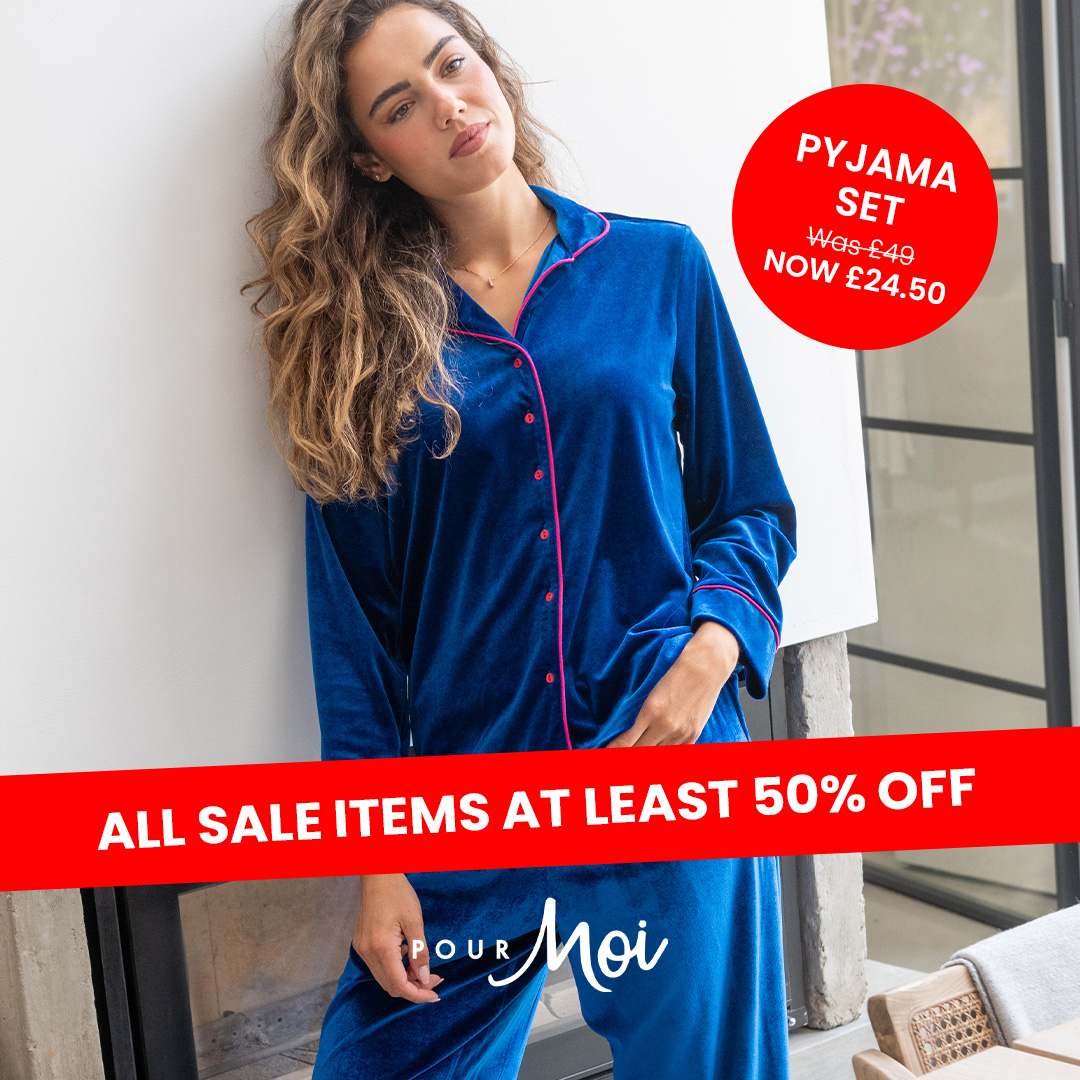 Pour Moi Facebook ad: Nightwear sale lines at least 50% off
