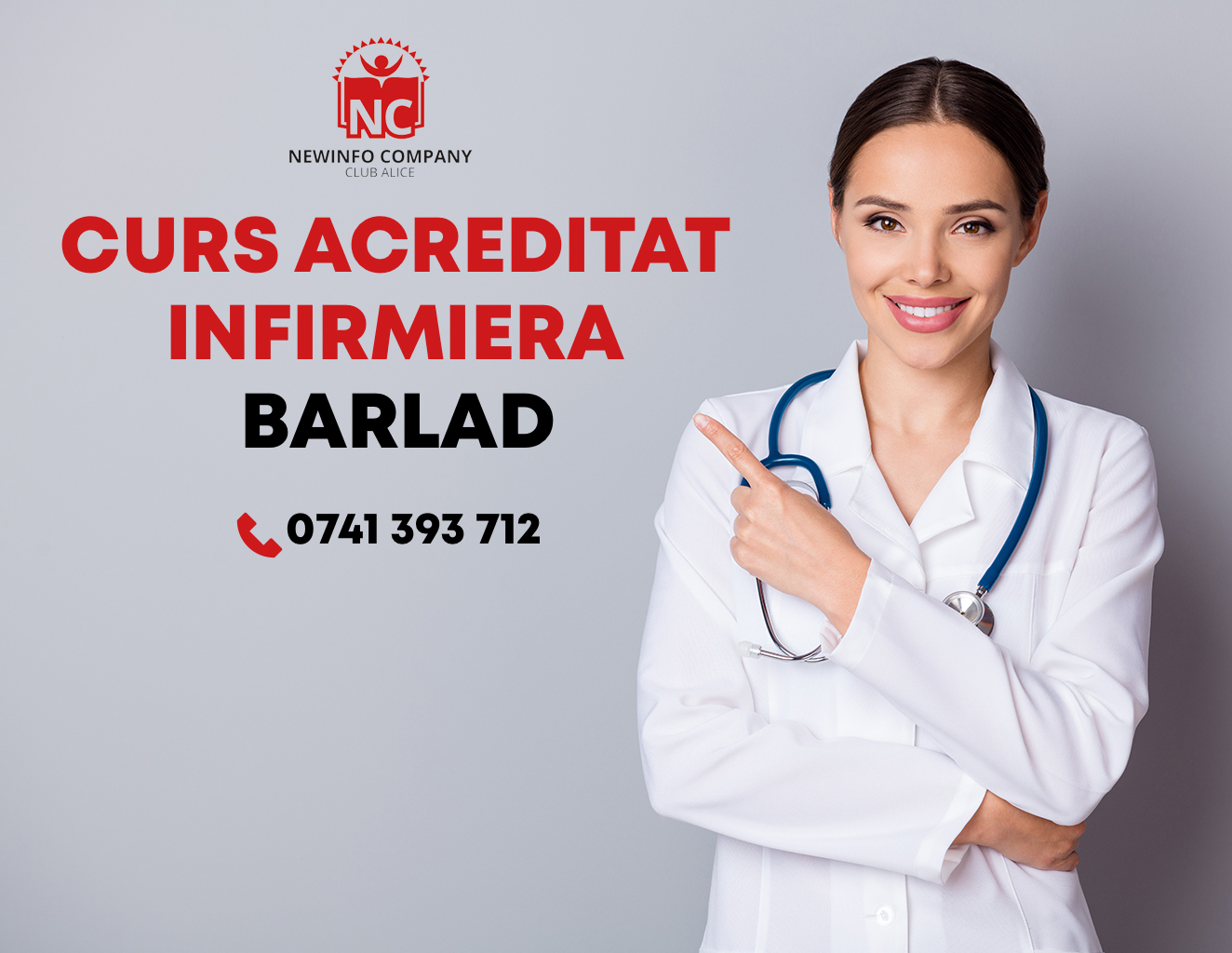 Cursuri Club Alice Barlad Facebook ad: Curs Acreditat INFIRMIERĂ, BARLAD