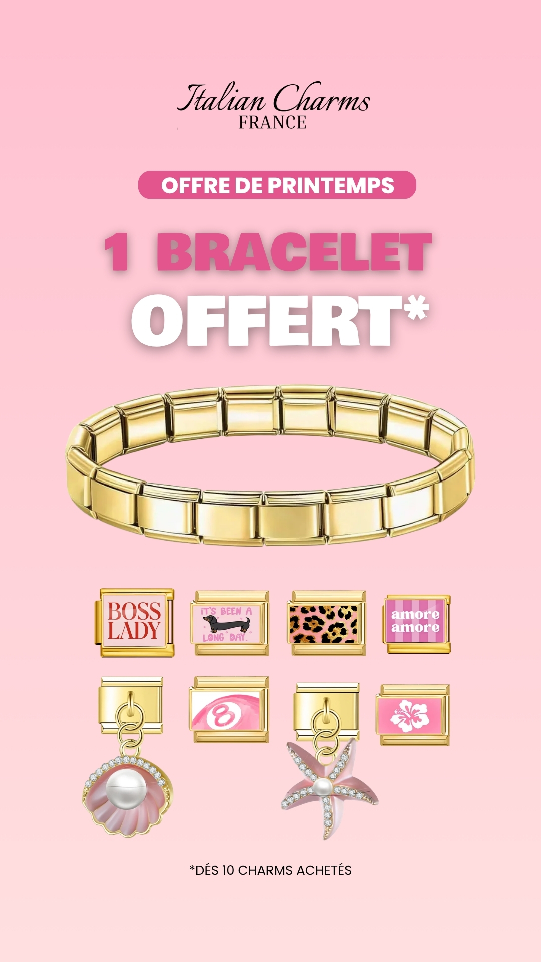 Italian Charms France Facebook ad: Crée ton bracelet unique, ton style, ton histoire