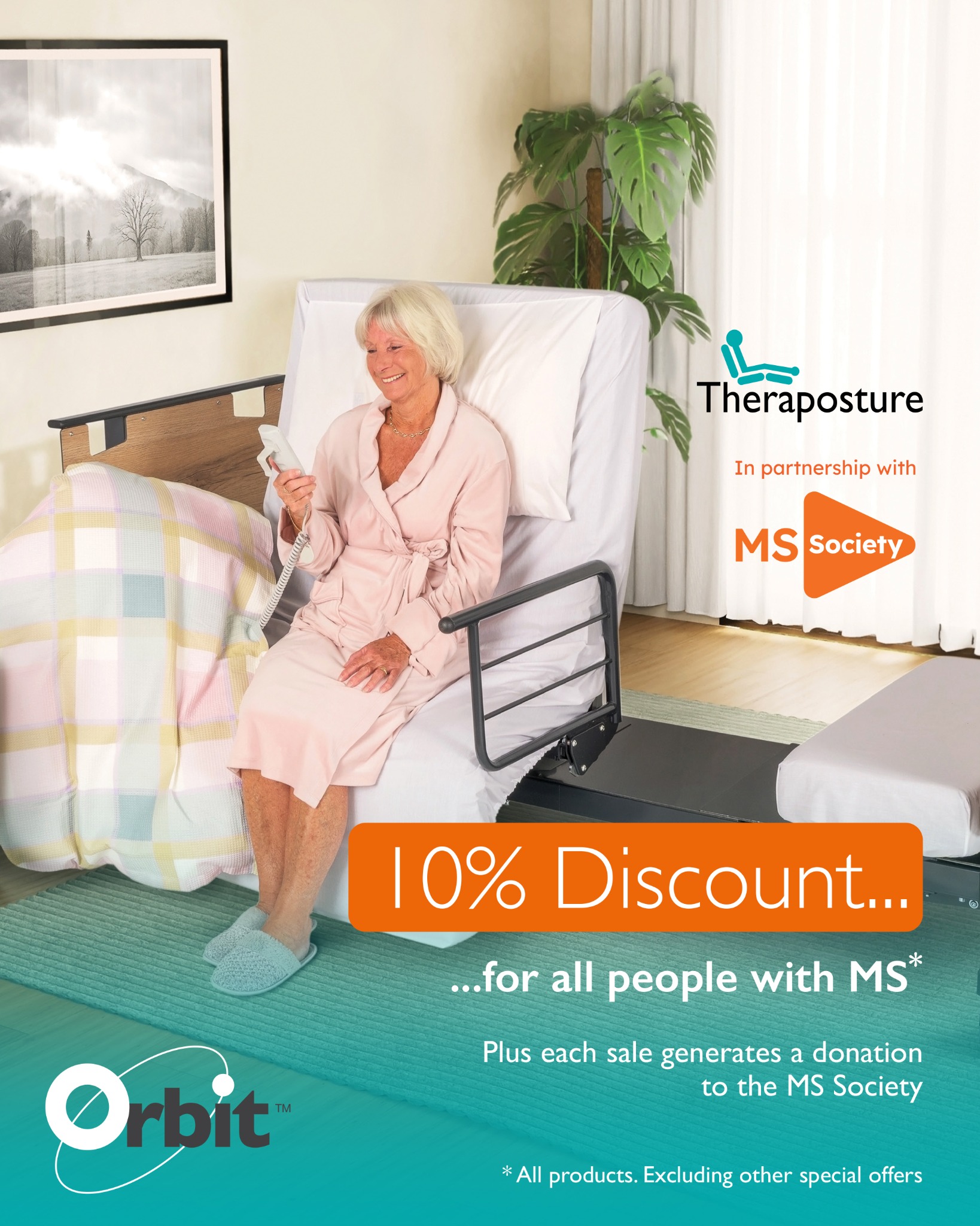 Theraposture Limited Facebook ad: Partnered with the MS Society