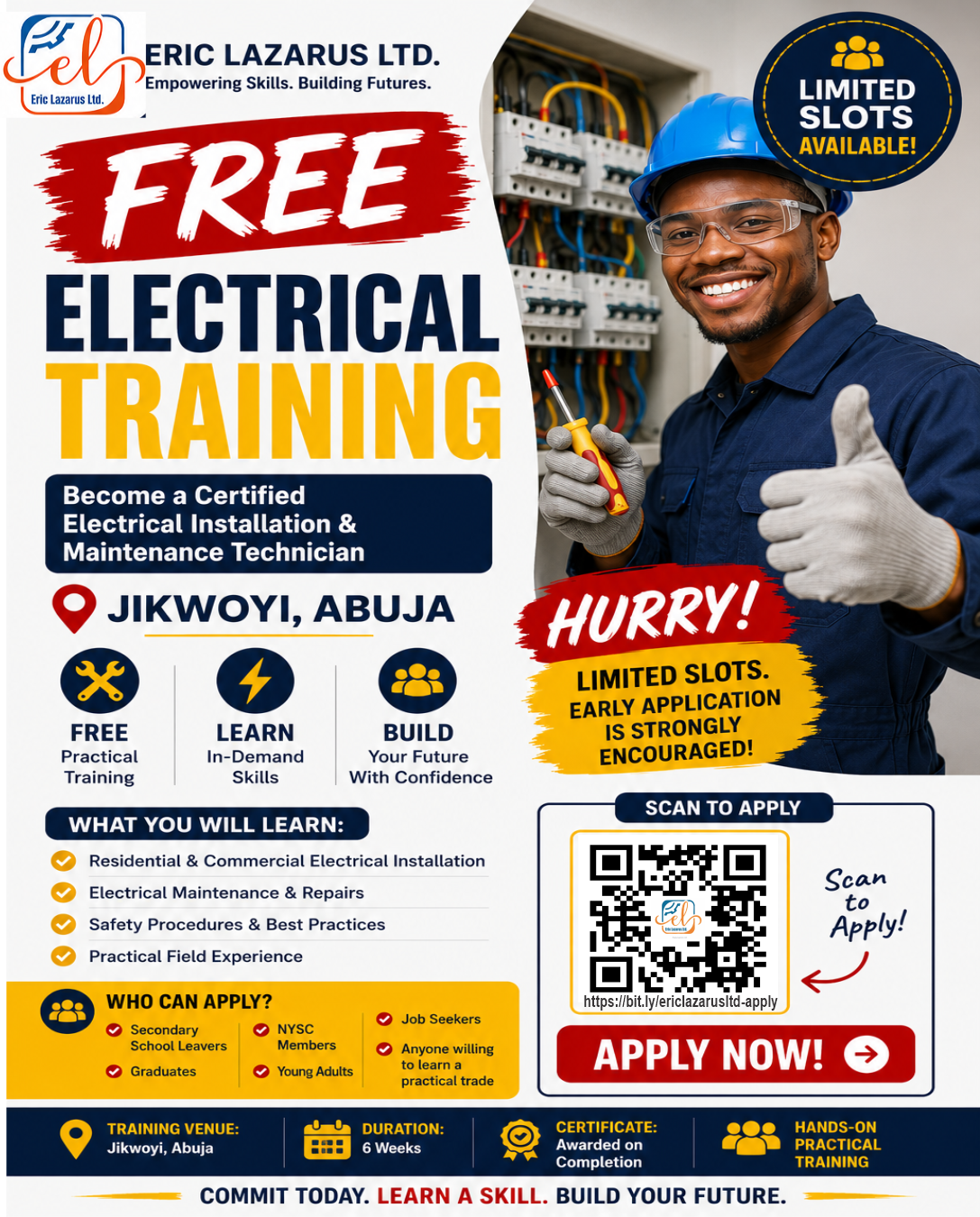 DekanTech Nexus Facebook ad: FREE Electrical Skills Training