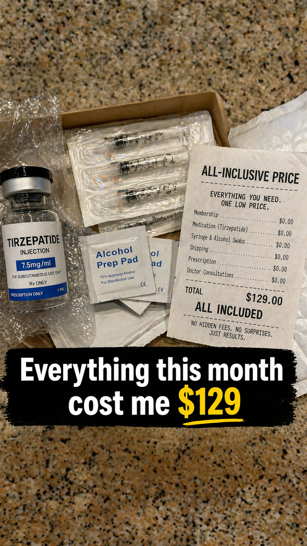 Healthier America Facebook ad: $129 Tirzepatide. Thats it