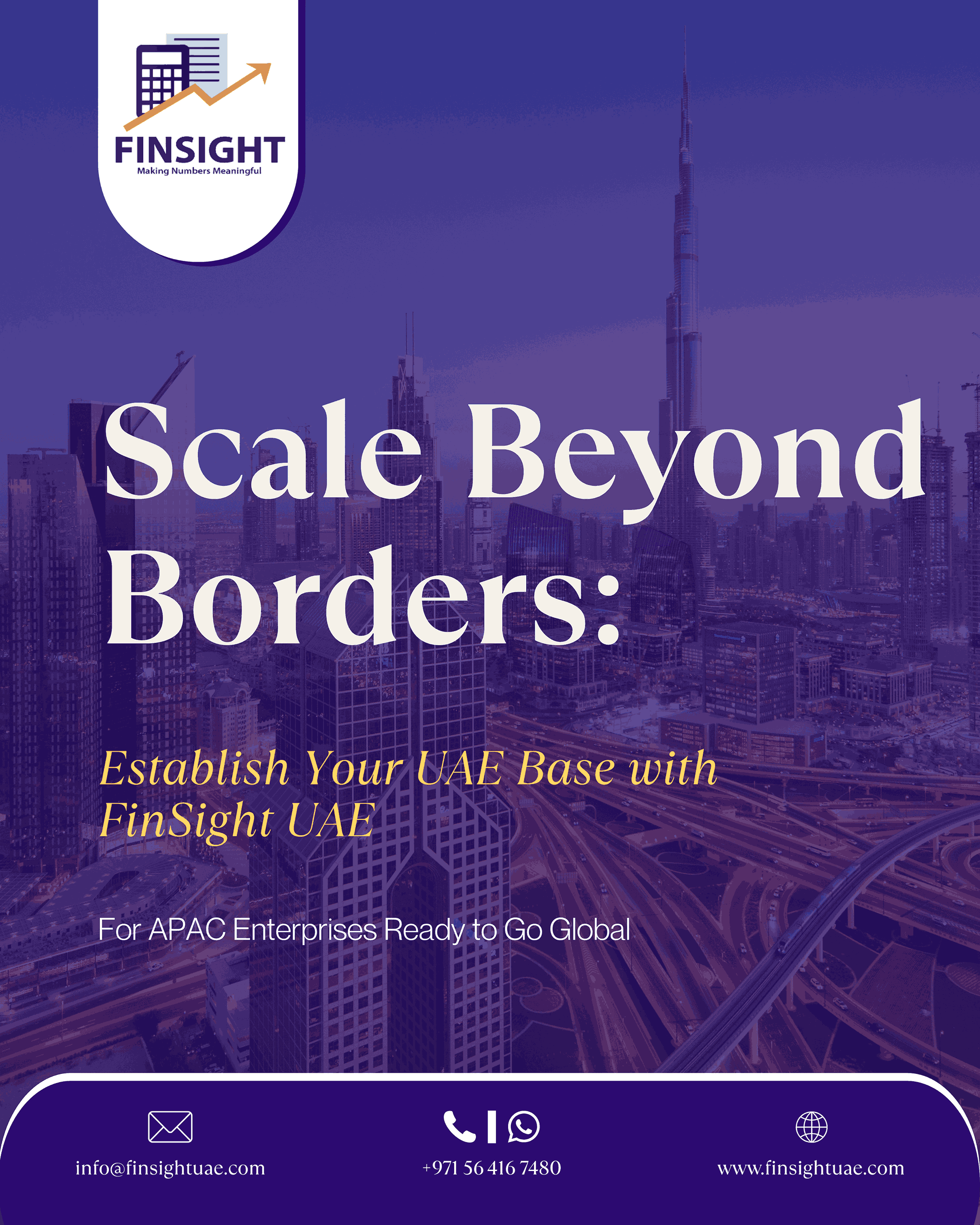 FinSight UAE Facebook ad: Scale Beyond Borders: Establish Your UAE Base with…