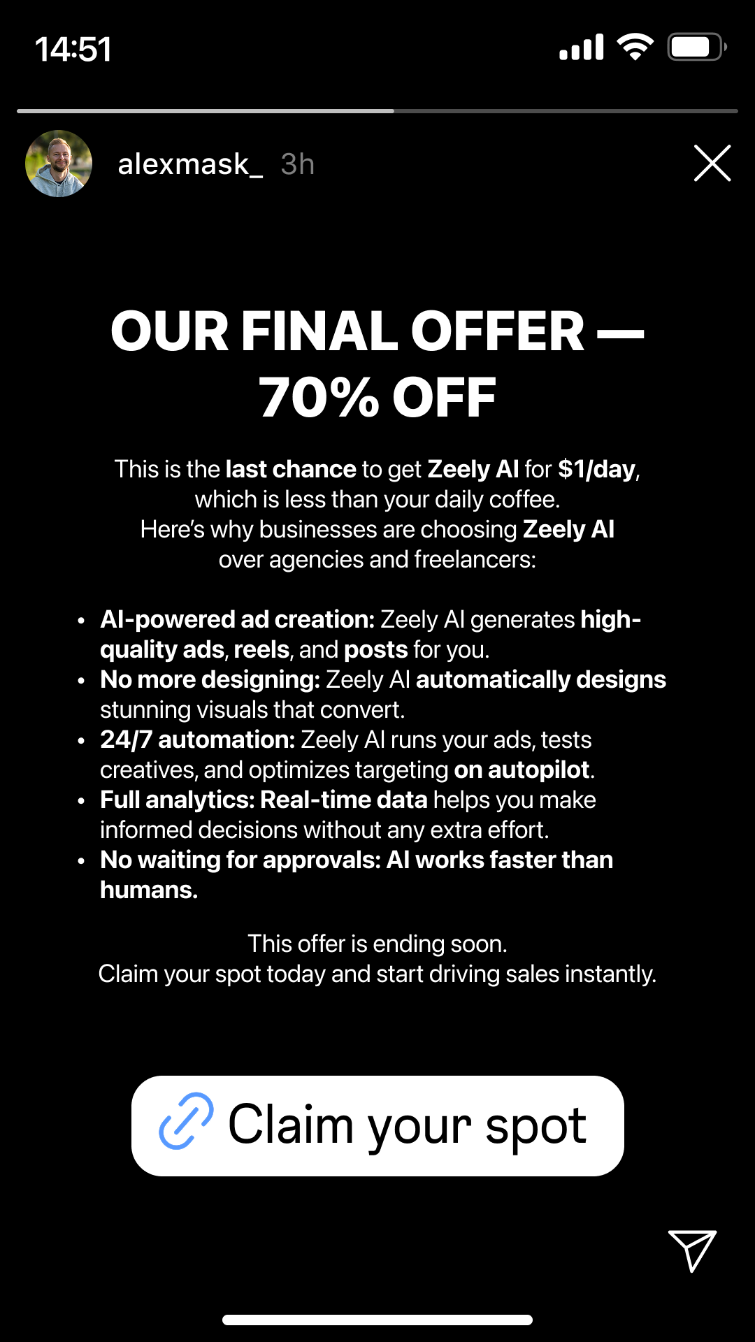 Zeely Facebook ad