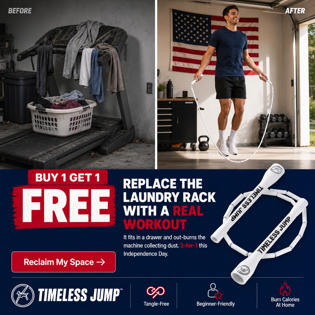 Timeless Jump Facebook ad: 4th of July Sale, Buy 1 Get 1 FREE